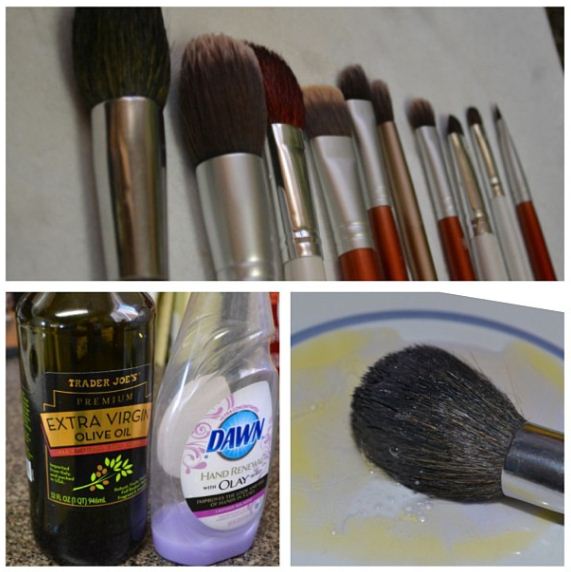 DIY Makeup Brush Cleaner (Just 2 Parts Dish Soap and 1 Part Olive Oil!)